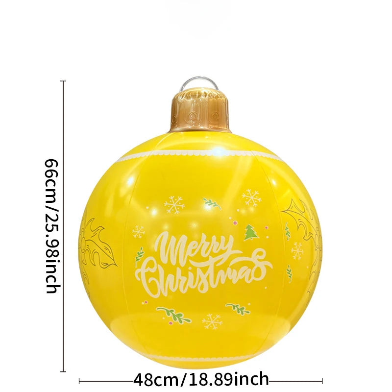 Inflatable Christmas Ball Large Xmas Inflatable Ornaments PVC Outdoor Holiday Blow Ball Outside Yard Lawn Porch Decorations