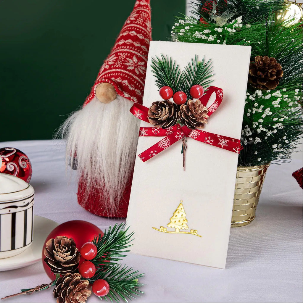 Christmas Decor Picks 10 Pieces Artificial Holiday Decoration Decorative Christmas Branches for Wedding Setup Greeting Cards