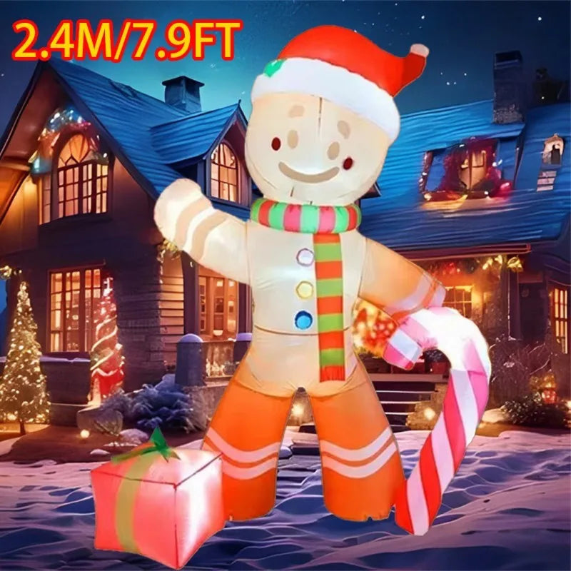 Christmas Inflatable Style Decoration Built-in LED Lights Inflatable Model Outdoor Ornament Xmas Party New Year Garden Decor
