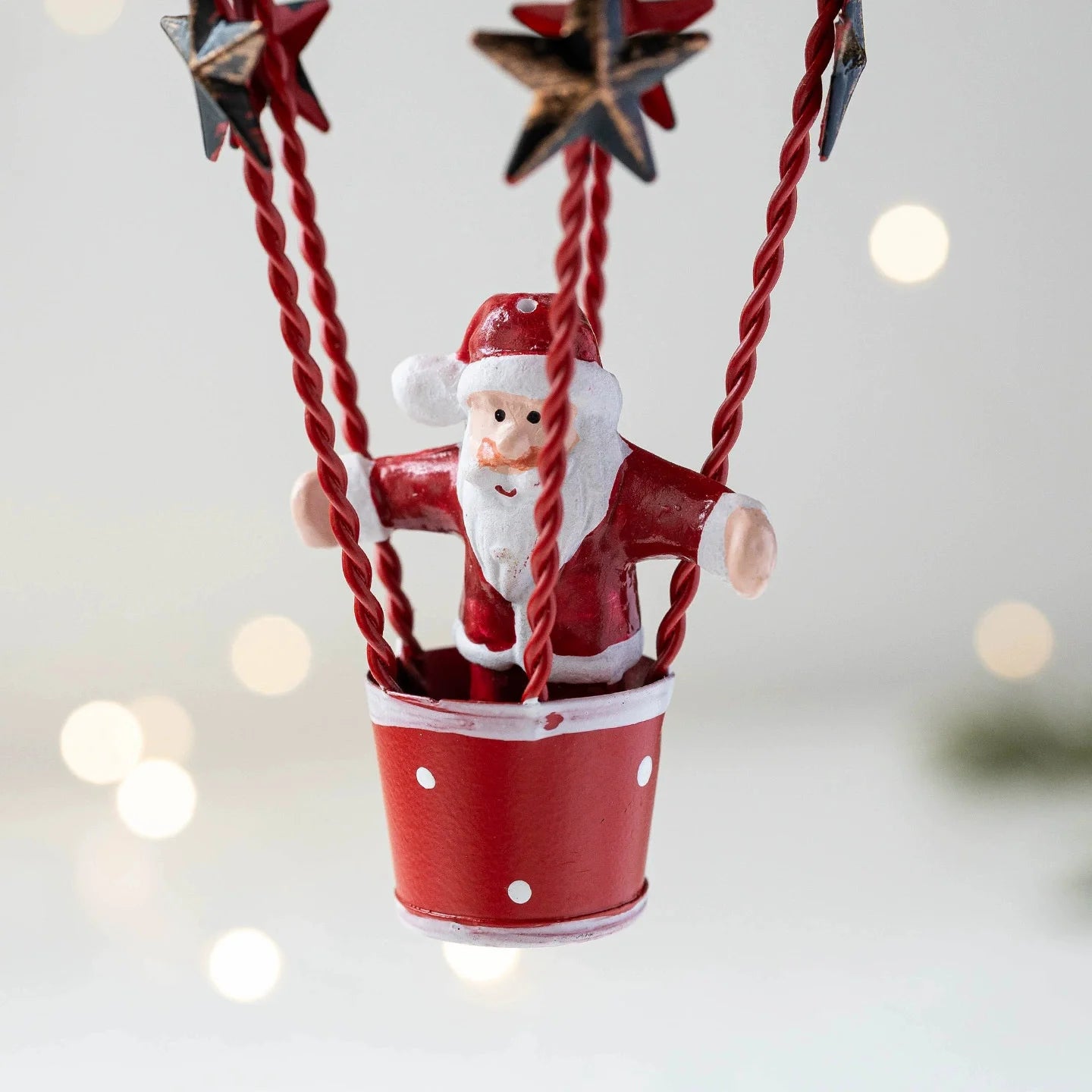 Retro Iron Christmas Pendant Antique Style Santa Claus Airplane Christmas Tree Hanging Decoration Ornaments Snowman Decorative