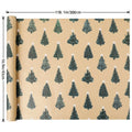 Festive green Christmas wrapping paper with tree pattern - perfect for holiday gift wrapping and party decorations, 17 x 118.1in