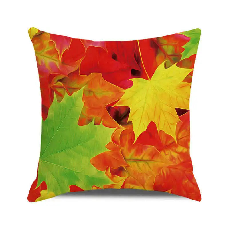 Happy Thanksgiving! Autumn maple leaves Digital printing short plush pillow covers for car sofa office cushion cover home goods