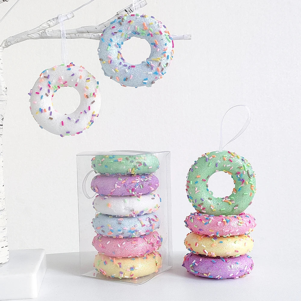 Mix Cute Candy Donuts Cupcake Ice Cream Cone Christmas Ornaments Kit Christmas Tree Hanging Decorations Gifts Navidad Natal