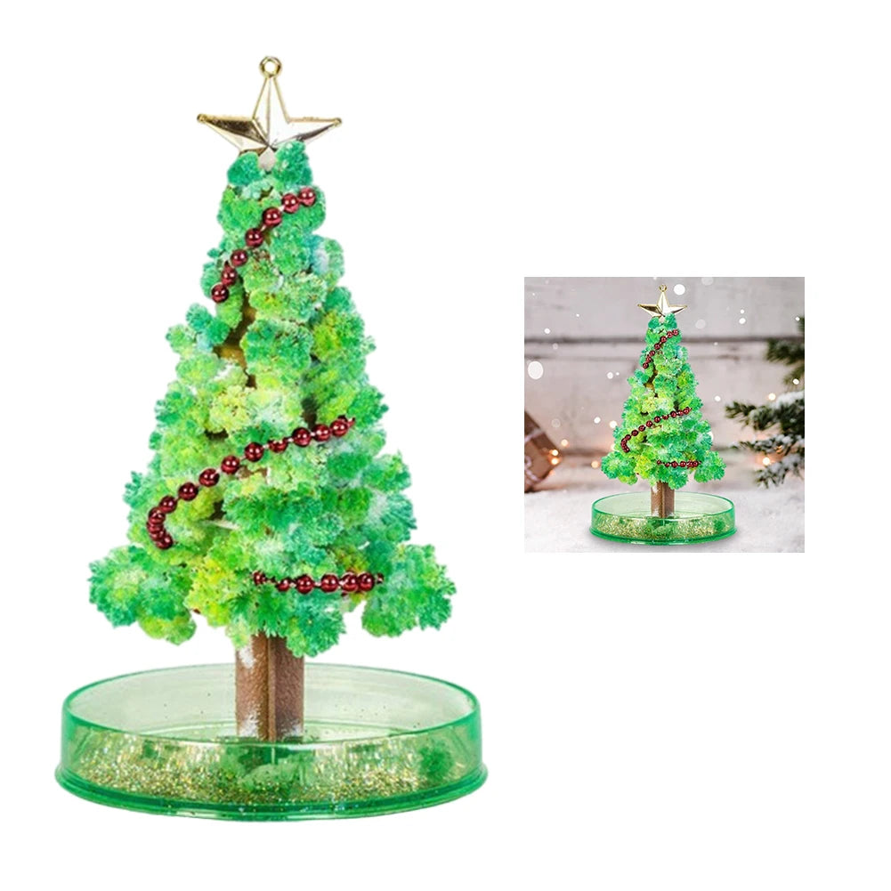 Mini Magic Christmas Tree Decor Educational Magic Grow Crystal Christmas Tree Novelty DIY Fun Xmas Gift for Adults Kids