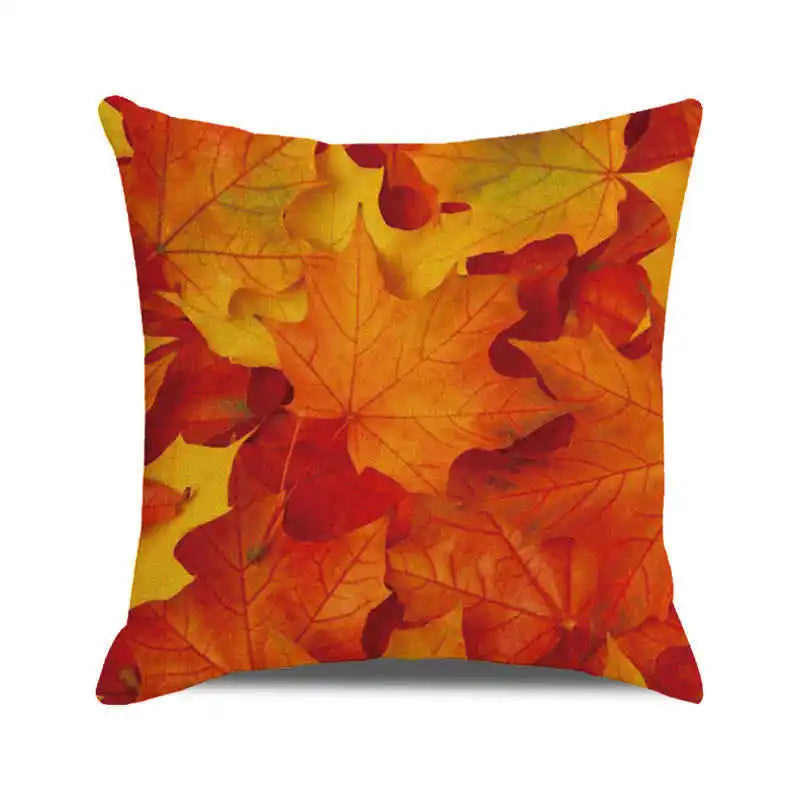 Happy Thanksgiving! Autumn maple leaves Digital printing short plush pillow covers for car sofa office cushion cover home goods