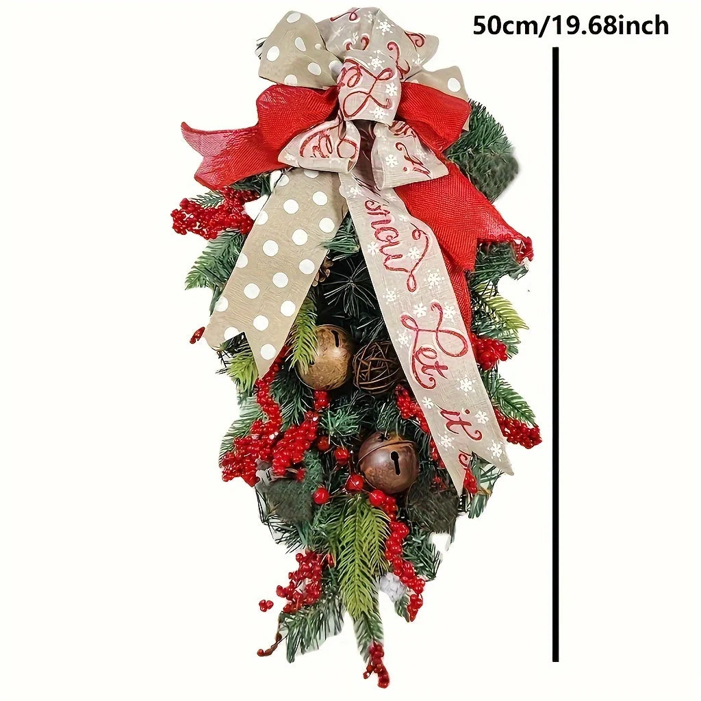 Christmas Door Hanging Garland Decoration Christmas Wreath Home Party Garland Christmas Flowers Window Deco Craft New Year