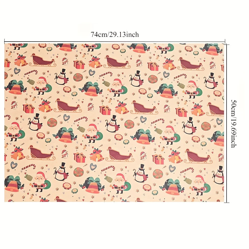 10 Rolls of Christmas Wrapping Paper, Suitable for Use in Shops, Suitable for Packaging New Year Gifts, Birthday Gifts