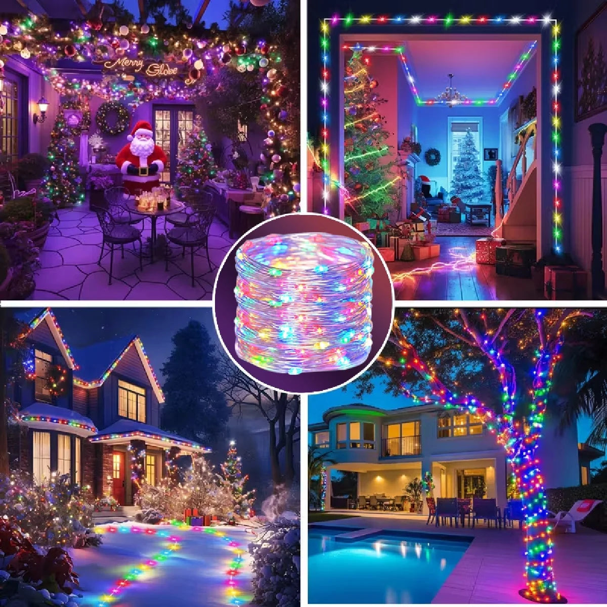 7M/12M/22M/32M/42M Solar Christmas String Lights IP65 Waterproof Christmas tree lights 8 modes Halloween Party Fairy Lights