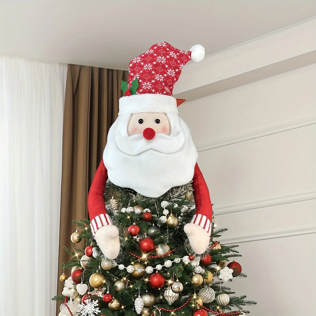 Christmas Decorations Santa Claus Home Christmas Tree Decorations Snowman Tree Top Star Decorations for Mall Home Christmas