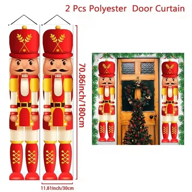 Christmas Hanging Door Banner Merry Christmas Decorations for Home Xmas Navidad Noel Natal Door Decor Happy New Year Gifts 2025