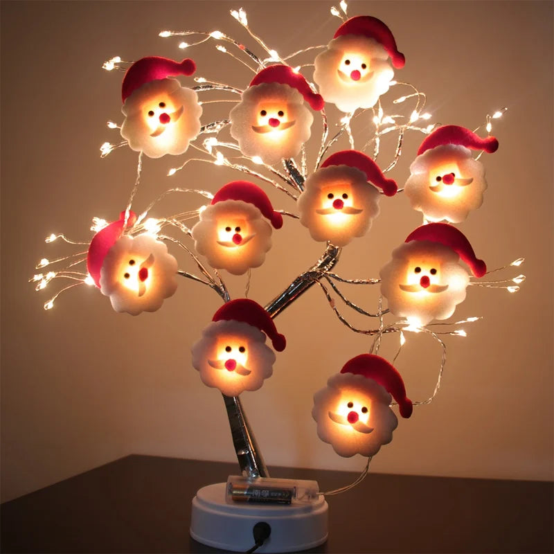 Snowman Christmas LED Garland String Light Merry Christmas Decorations For Home 2024 Xmas Tree Ornament Navidad New Year Gifts