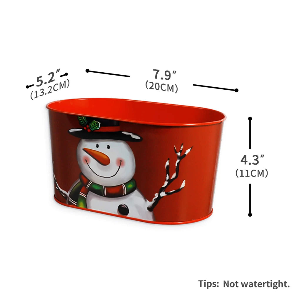 Putuo Decor 5pc Metal Xmas Bucket, Joy to the World We Wish You a Merry Christmas,Decorations for Home  Xmas Party Holiday Bar