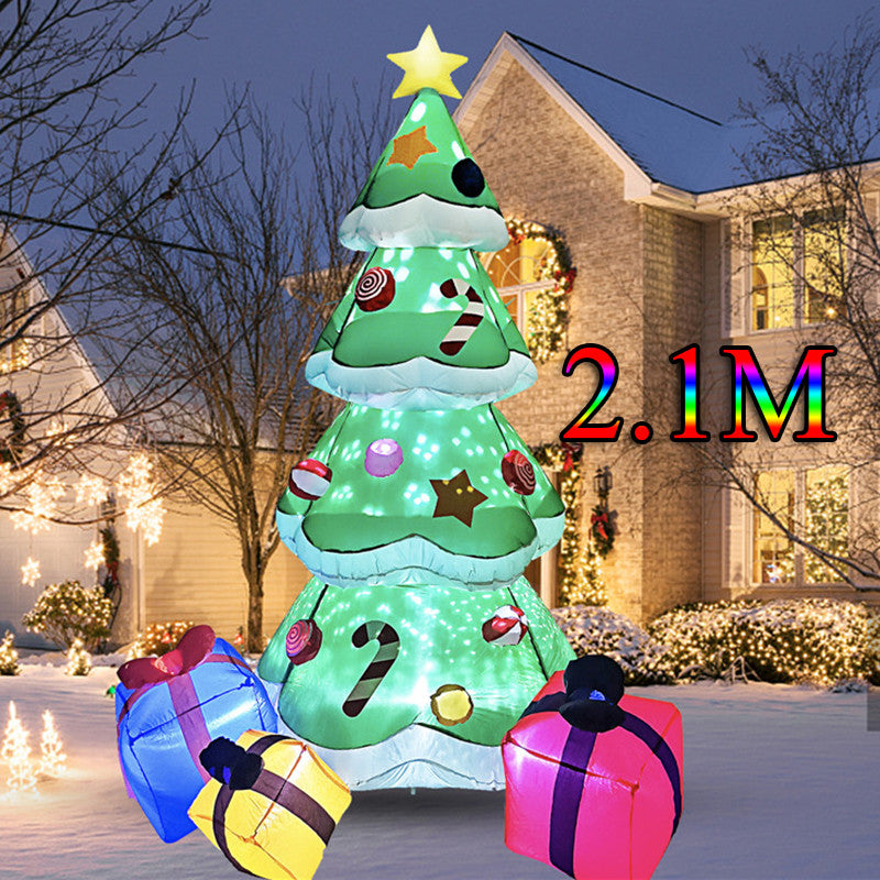 Christmas Inflatable Decoration Toy Built-in LED Lights Inflatable Model Indoor Outdoor Ornament Xmas Party New Year Garden Deco