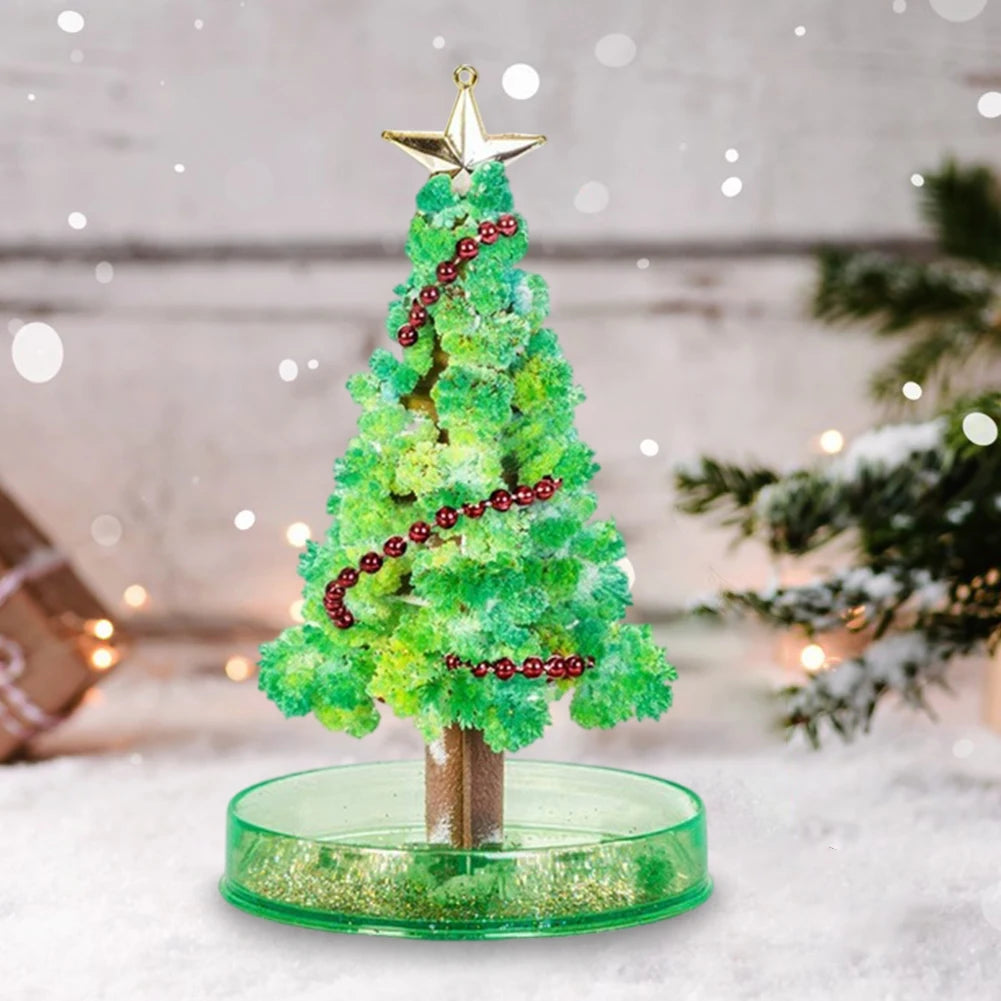 Mini Magic Christmas Tree Decor Educational Magic Grow Crystal Christmas Tree Novelty DIY Fun Xmas Gift for Adults Kids