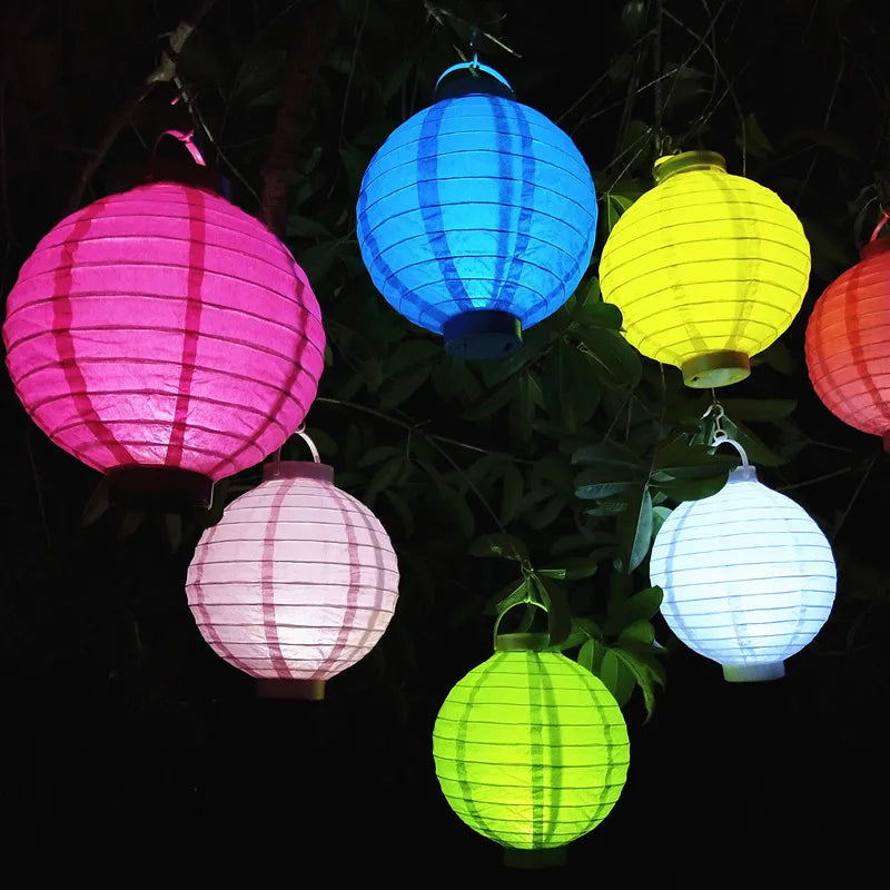 New Year Decoration Solar Light  Lantern Outdoor Waterproof Solar LED Lamp Festival Hanging Lantern Christmas Wedding Decor
