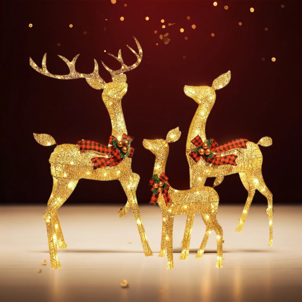 Christmas decorations Christmas Glow deer decorations mother and son deer ornaments Outdoor layout reindeer lights