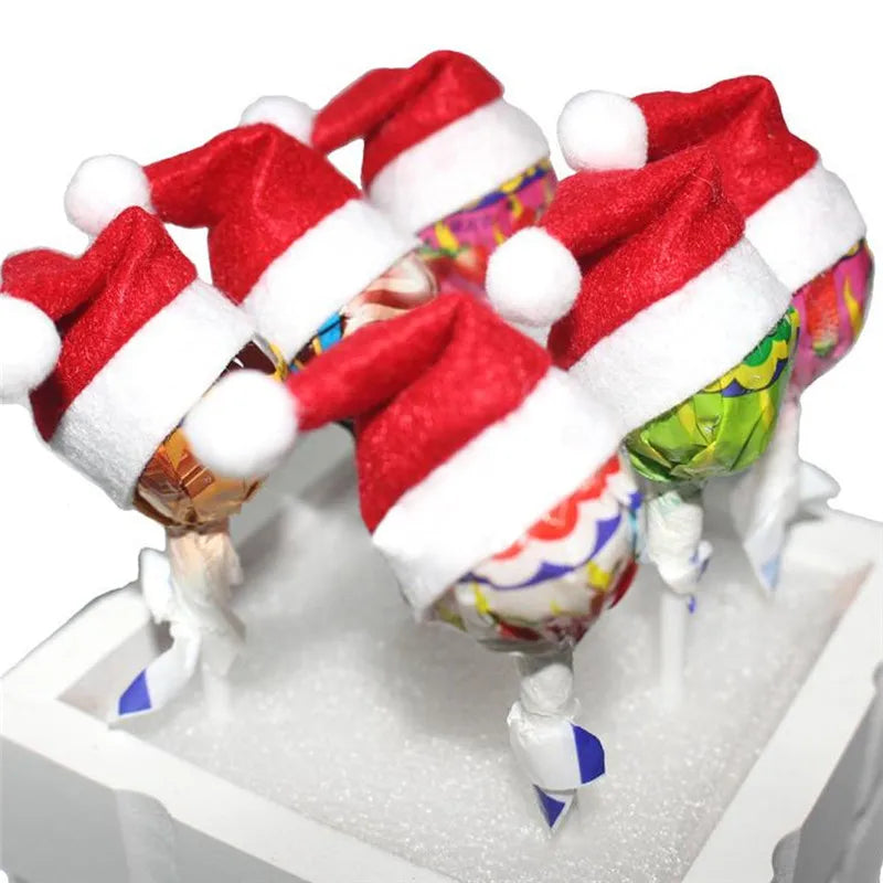 Christmas Decoration Tableware Holder Bag Christmas Hat Fork Knife Cutlery Bag Xmas Home Kitchen Decor Ornament Navidad New Year