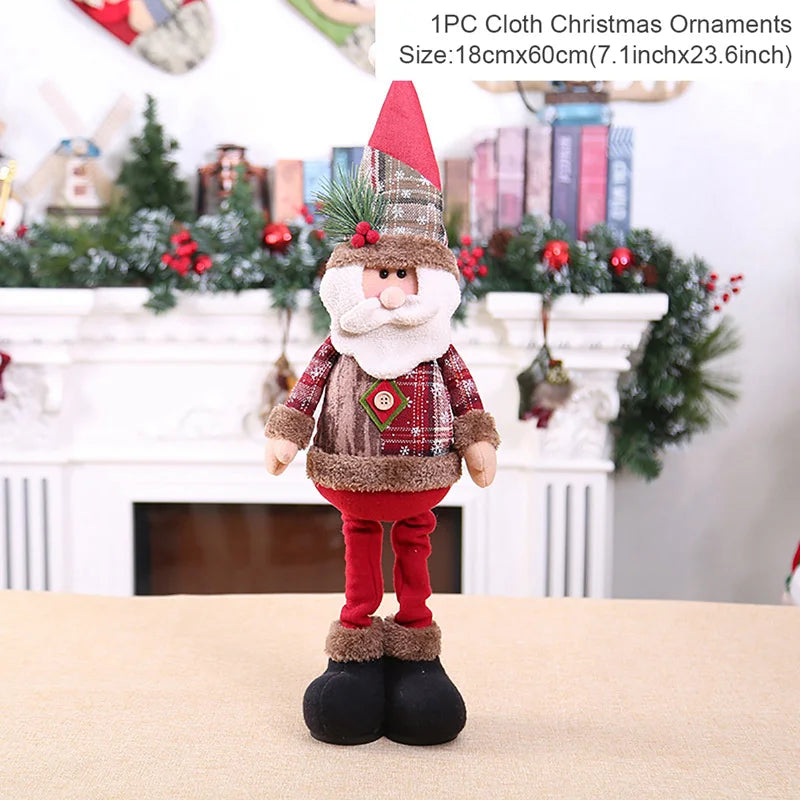 Christmas Santa Doll Merry Christmas Decorations For Home Table Xmas Ornaments Navidad Natal Noel New Year Decor 2025 Gifts