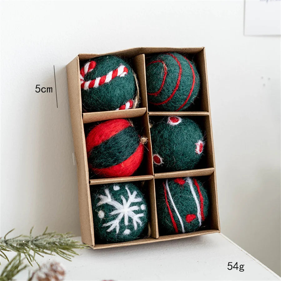 Christmas Felt Wool Balls Snowballs Christmas Tree Decoration Hangings diy New Year Ornaments