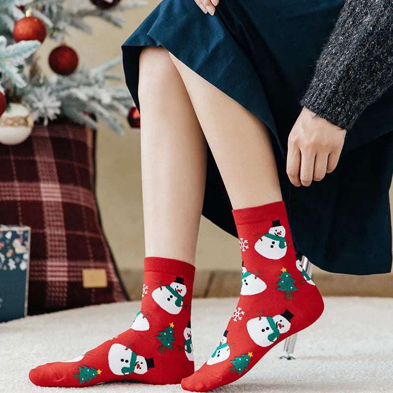 4 Pairs/Lot Children Girls Socks Christmas Socks For Kids Cotton 3-14 Years Comfortable Toddler Leg Warmers Boys Long Socks