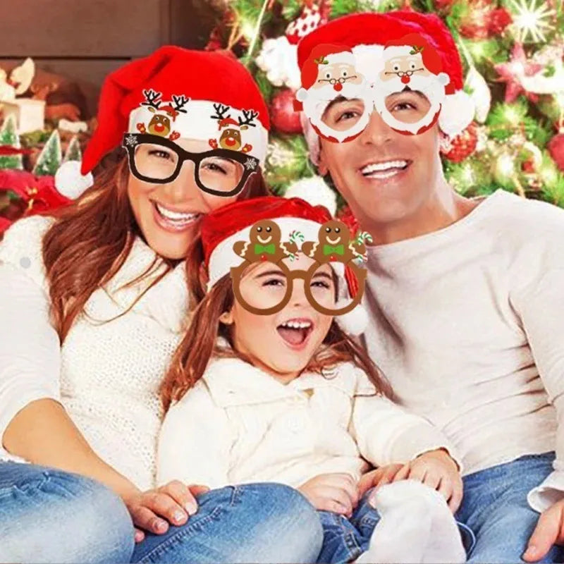 Christmas Decorations Props Cute Santa Claus Xmas Tree Elk Paper Photo Prop New Year Christmas Navidad Children's Gift Accessory