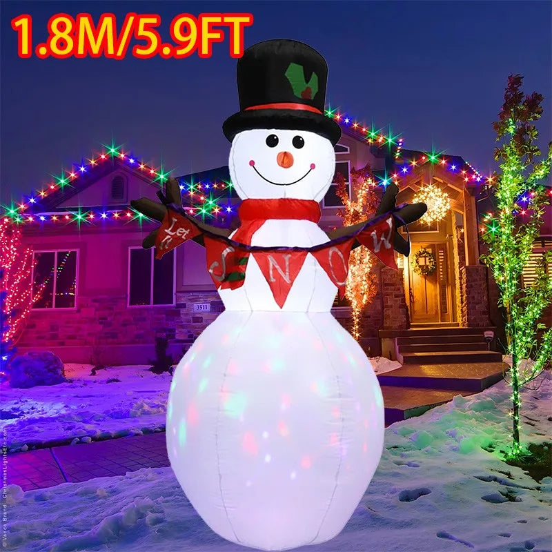 Christmas Inflatable Style Decoration Built-in LED Lights Inflatable Model Outdoor Ornament Xmas Party New Year Garden Decor