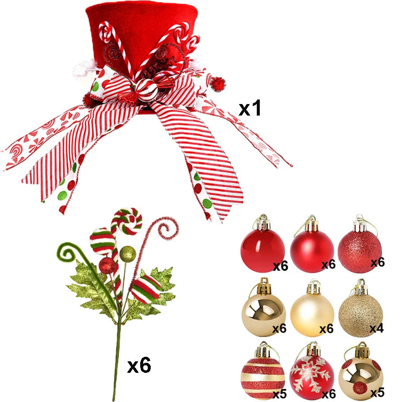 Christmas Decorations Set Christmas Tree Ornaments Hanging Home Decor Living Room Shop New Year Party Holiday Hat Dropshipping