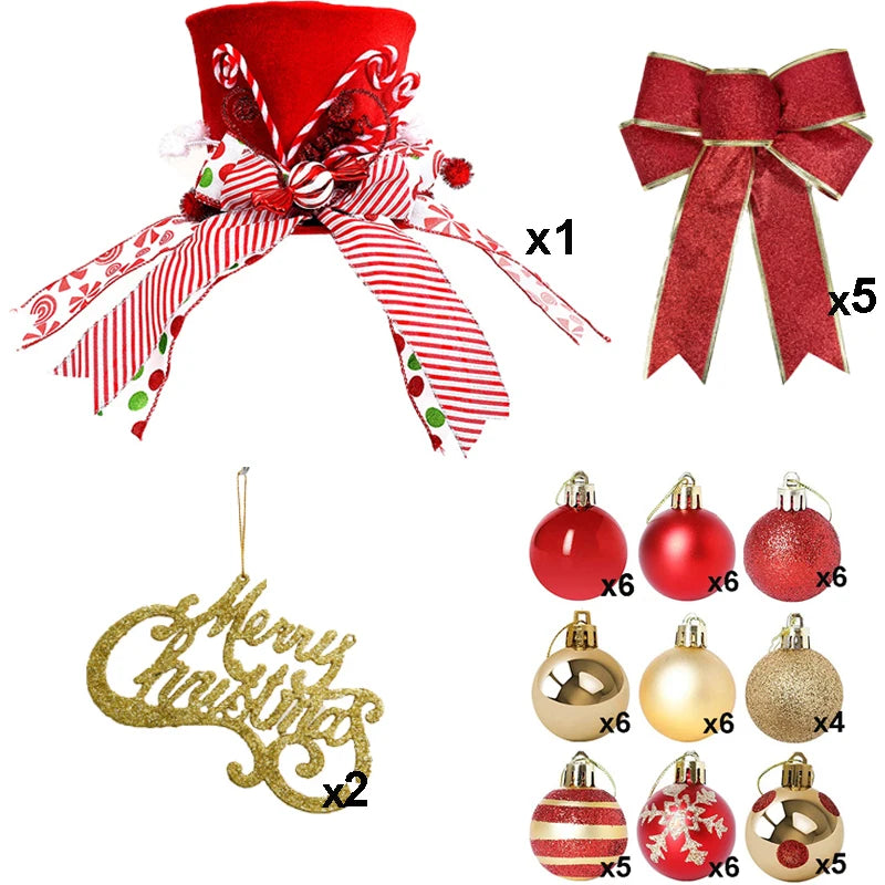 Christmas Decorations Set Christmas Tree Ornaments Hanging Home Decor Living Room Shop New Year Party Holiday Hat Dropshipping