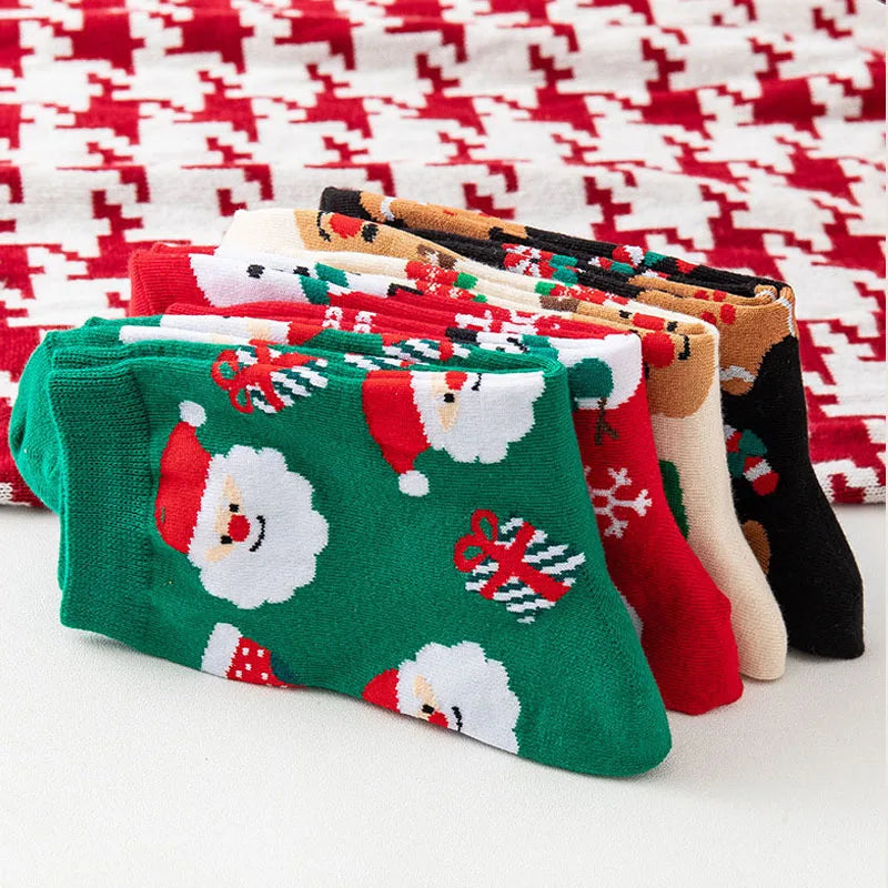 4 Pairs/Lot Children Girls Socks Christmas Socks For Kids Cotton 3-14 Years Comfortable Toddler Leg Warmers Boys Long Socks