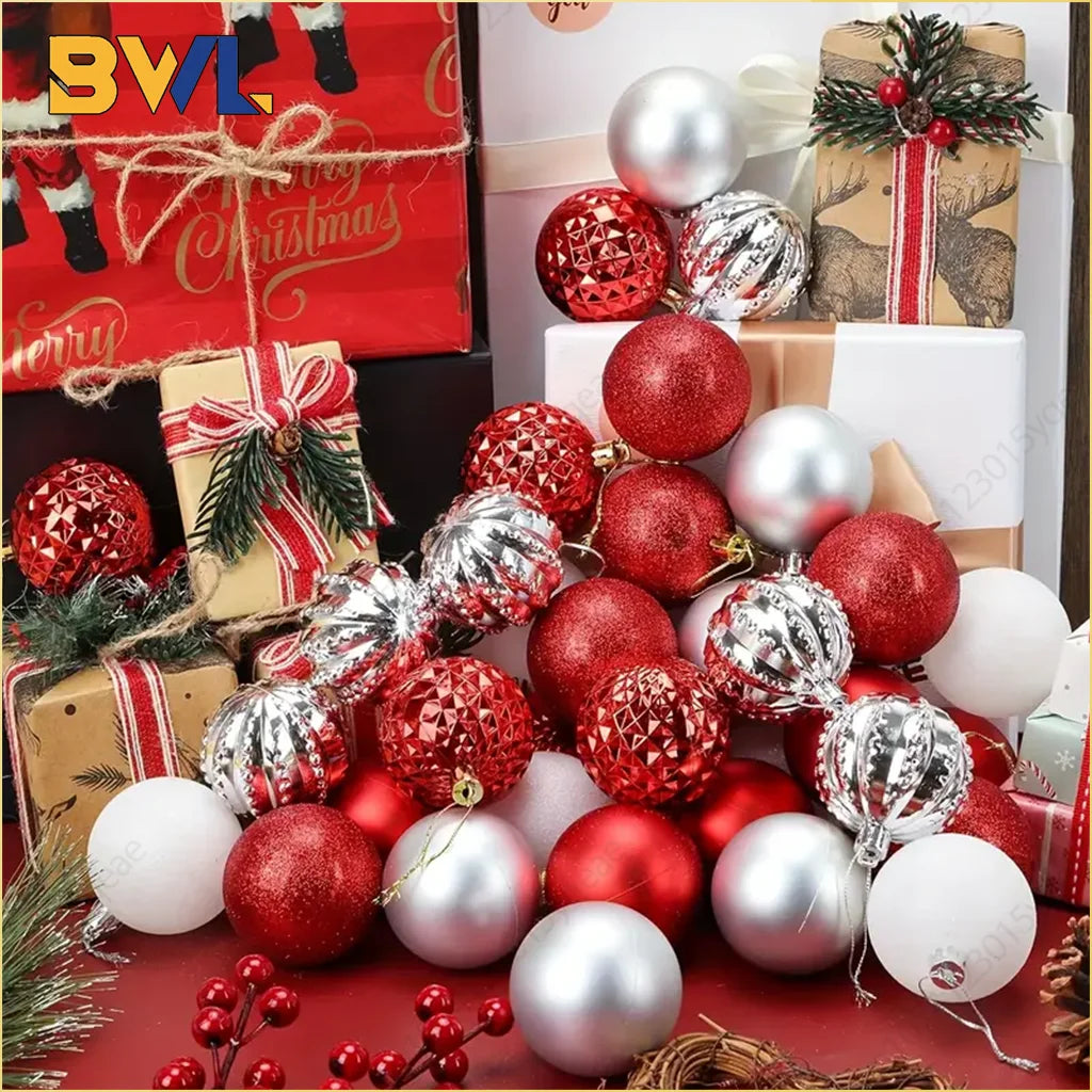 24PCS Shatterproof Christmas Ball Ornaments Xmas Tree Decorations Hanging Balls for Holiday Wedding Party Home Decor