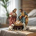 Nativity Scene Figurine Christmas Decoration Desktop Decor Festive Nativity Figurine Display Set for Living Room Holiday Gift