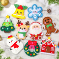 9-piece DIY Christmas sewing material pack for beginners; easy to make Christmas tree ornaments including gingerbread man, reind