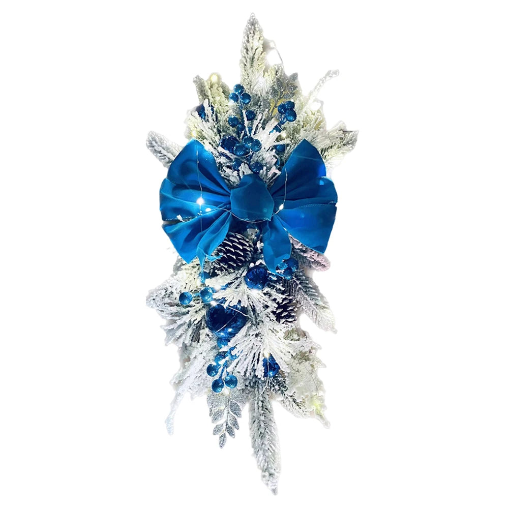 Door Stairs Wreath Christmas Wreath Hanging Pendants Artificial Flowers Stairway Swag Trim Garland Christmas Decorations 2024