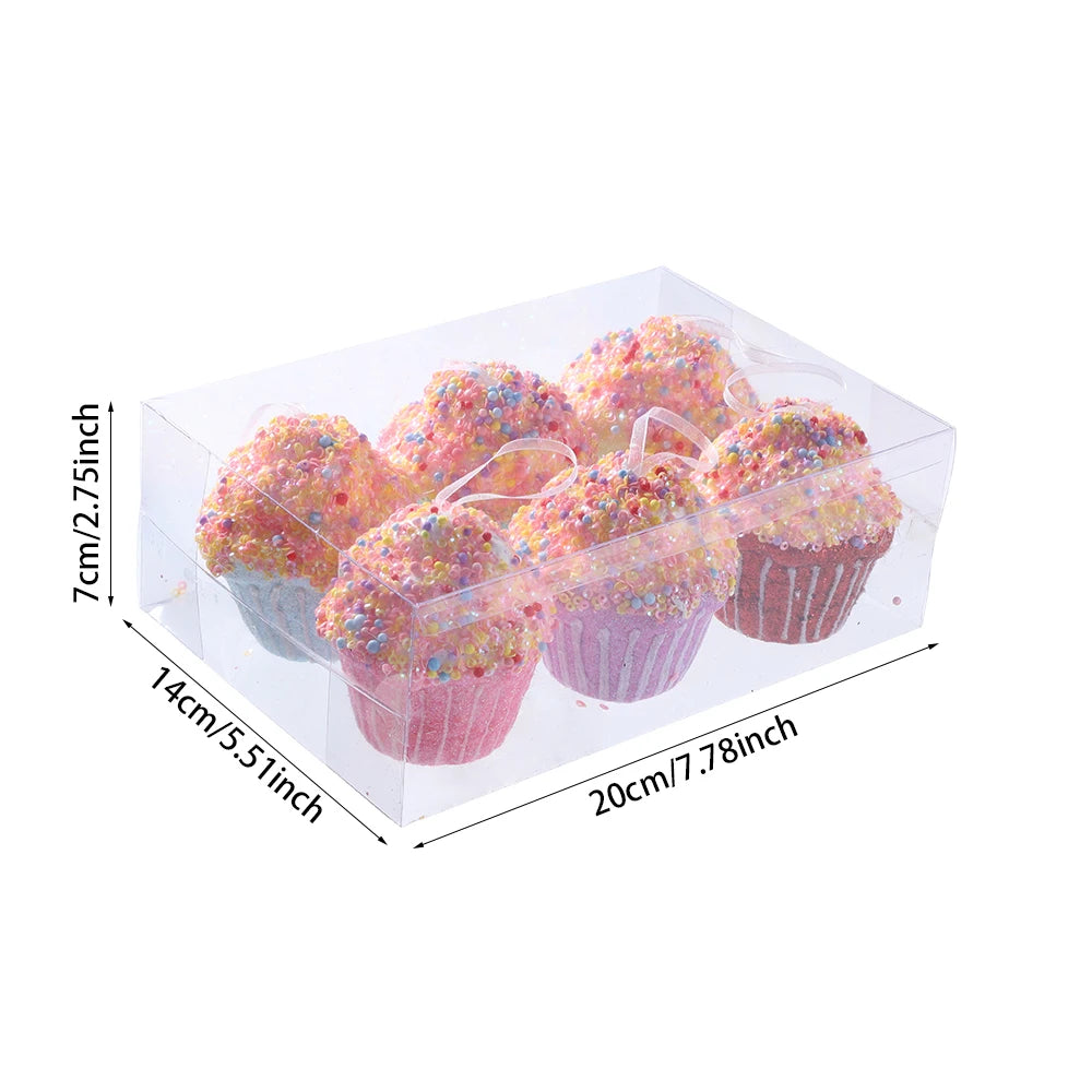 Mix Cute Candy Donuts Cupcake Ice Cream Cone Christmas Ornaments Kit Christmas Tree Hanging Decorations Gifts Navidad Natal