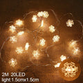 2M 20LED Santa Claus Snowflake LED Light String Christmas Decoration For Home Xmas Tree Ornament 2025 Navidad Kids Gift New Year