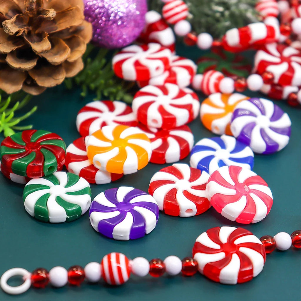 Christmas Decorations 2024 Plastic Christmas Candy Hanging Ornaments for Home Party Xmas Tree Decors New Year Navidad Supplies