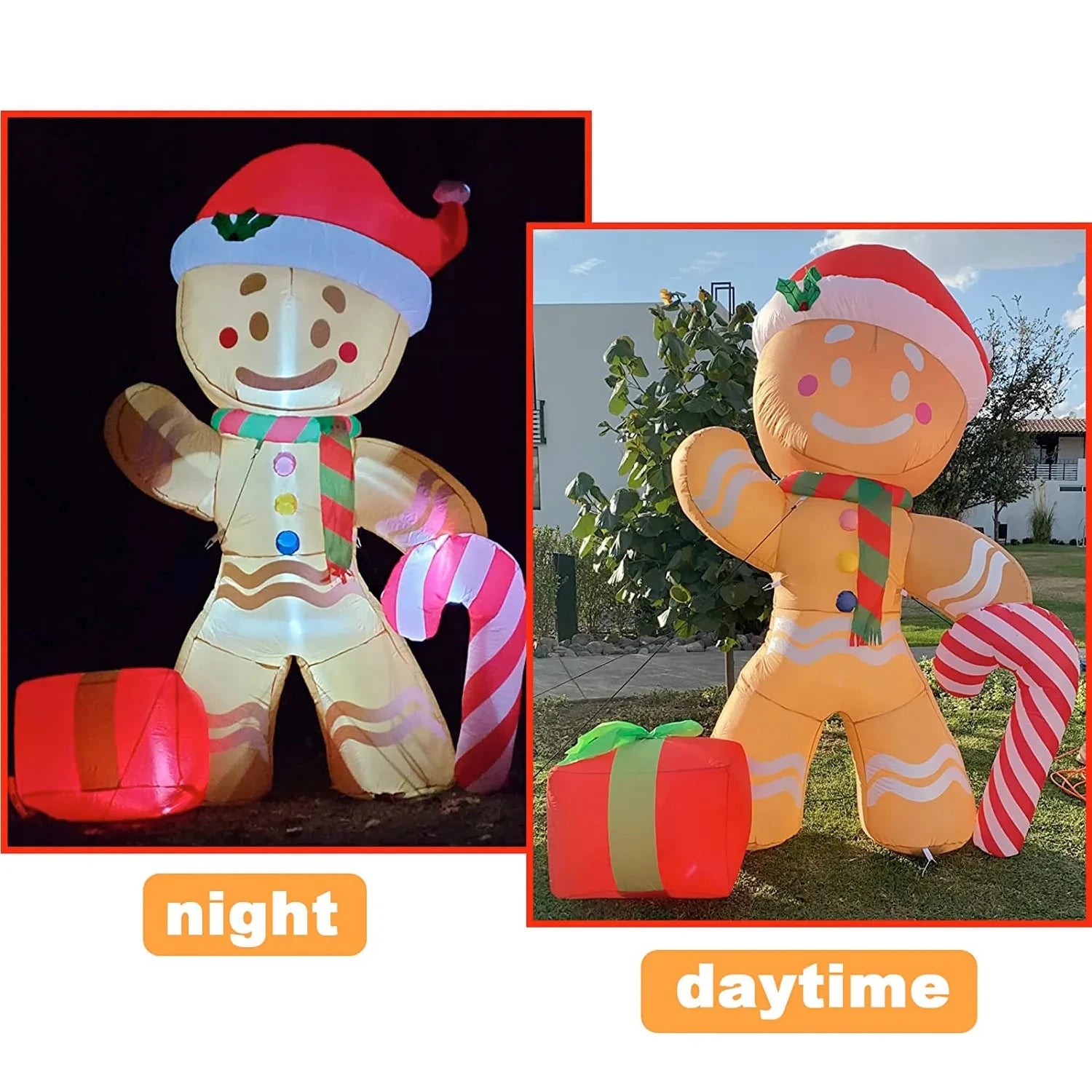 Christmas Inflatable Decoration Toy Built-in LED Lights Inflatable Model Indoor Outdoor Ornament Xmas Party New Year Garden Deco