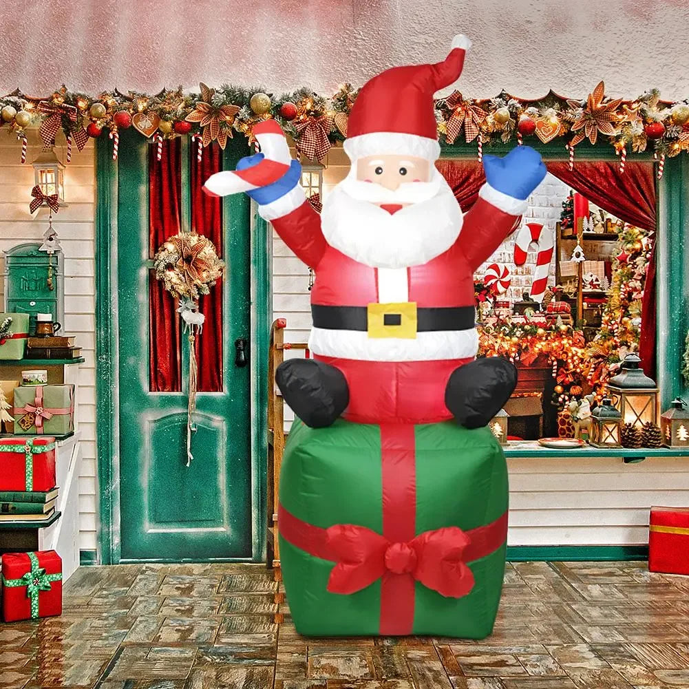 Christmas Inflatable Decoration Toy Built-in LED Lights Inflatable Model Indoor Outdoor Ornament Xmas Party New Year Garden Deco