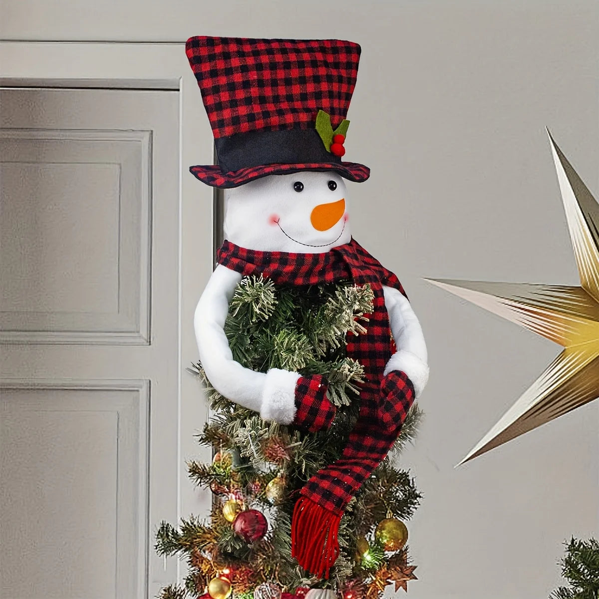 Christmas Decorations Santa Claus Home Christmas Tree Decorations Snowman Tree Top Star Decorations for Mall Home Christmas