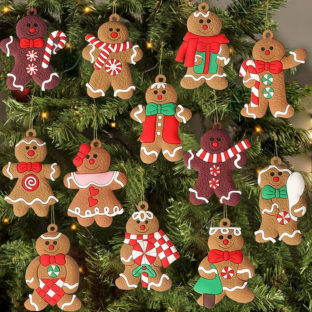 Christmas Decoration for Christmas Tree Ornaments Cooking Gingerbread Man Ornaments Hanging Decor for Tree Kitche Party Supplies