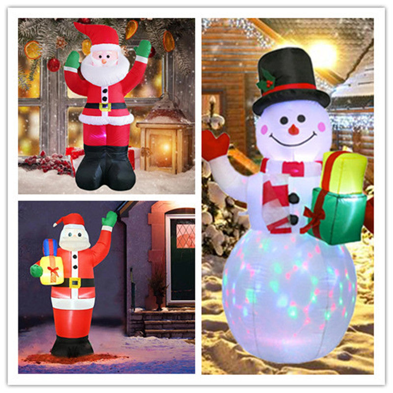 Christmas Inflatable Decoration Toy Built-in LED Lights Inflatable Model Indoor Outdoor Ornament Xmas Party New Year Garden Deco