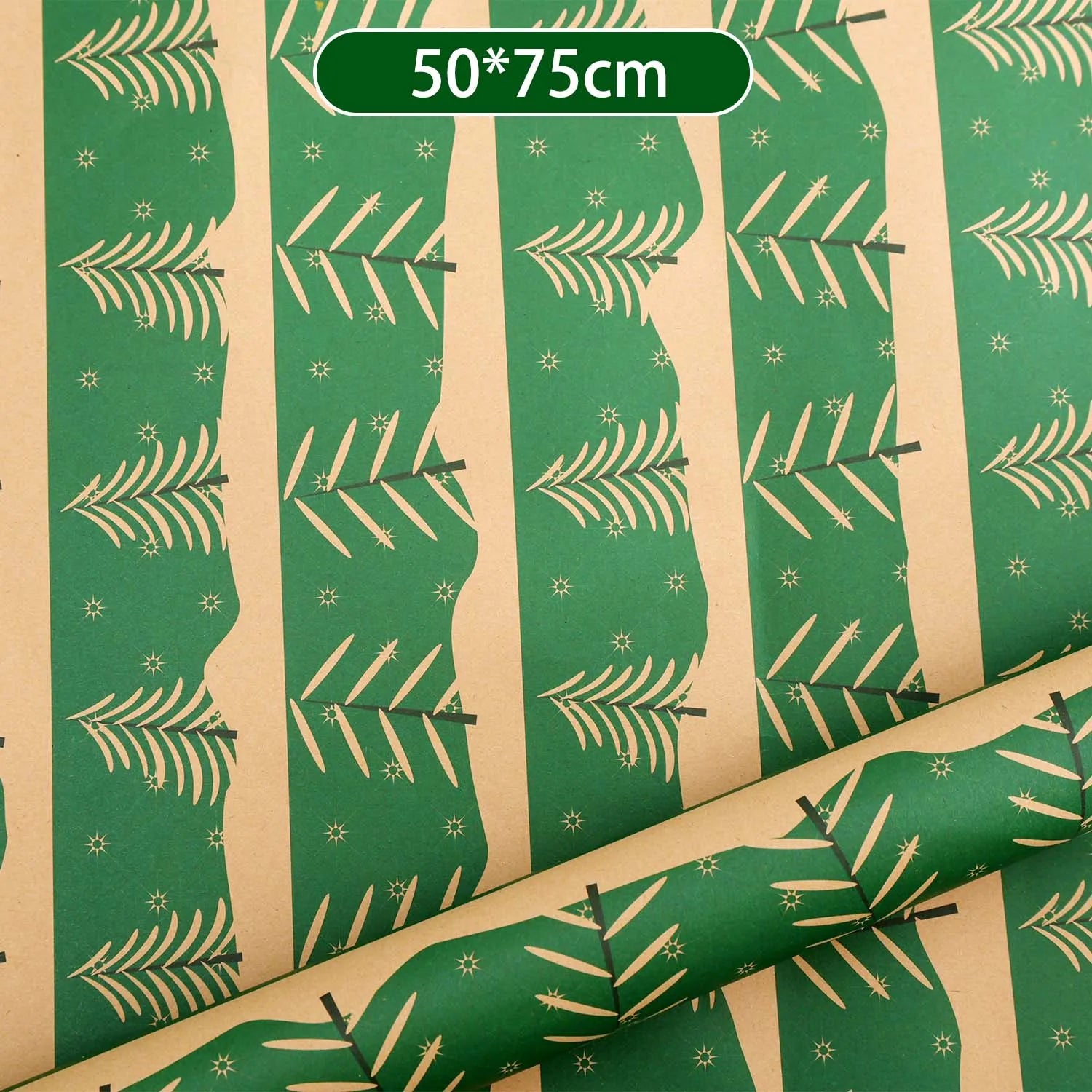 Christmas Kraft Wrapping Paper Cartoon Xmas Tree Santa Claus Gifts Packaging Paper DIY Craft Home Party Decoration Background