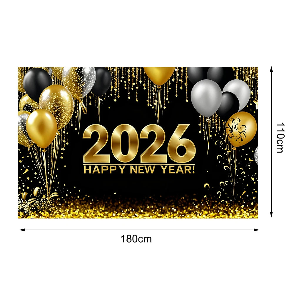 2026 Happy New Year Theme Party Background Banner New Year Celebrate Family Party Decoration Photo Background
