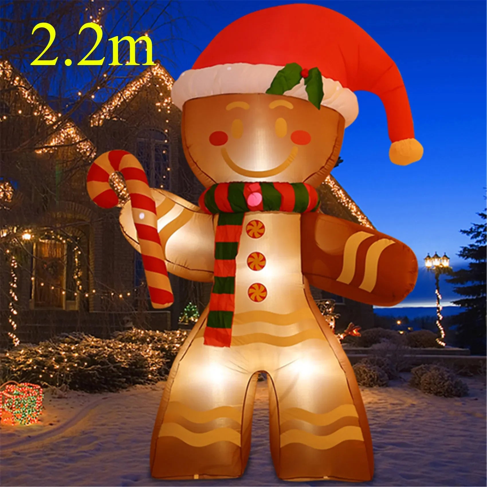 Christmas Inflatable Decoration Toy Built-in LED Lights Inflatable Model Indoor Outdoor Ornament Xmas Party New Year Garden Deco