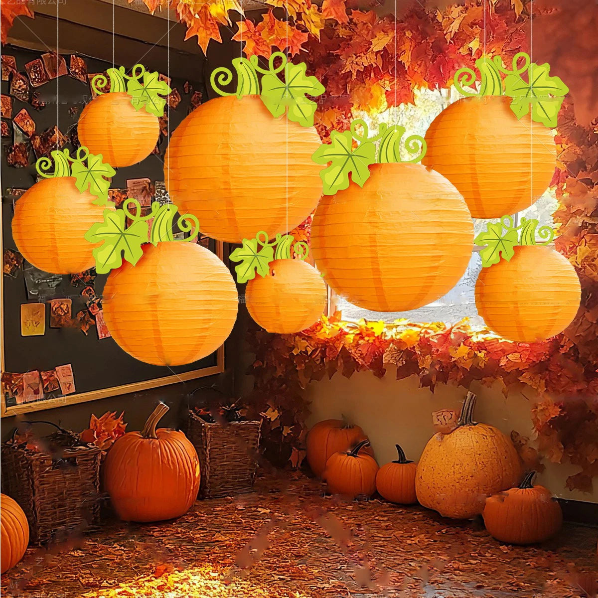 Thanksgiving Day Party Decoration DIY Pumpkin Lantern Hanging Pumpkin Lantern Ornaments Fall Harvest Festival Halloween Decors