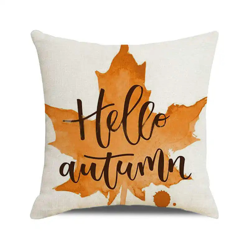 Happy Thanksgiving! Autumn maple leaves Digital printing short plush pillow covers for car sofa office cushion cover home goods
