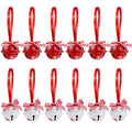 12Pcs Snowflake Christmas Jingle Bells Metal Decorative Pendant Xmas Tree Hanging Ornament 2025 New Year Home Party Decorations
