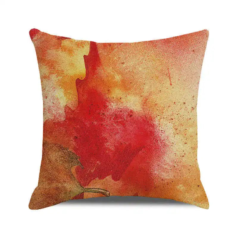 Happy Thanksgiving! Autumn maple leaves Digital printing short plush pillow covers for car sofa office cushion cover home goods