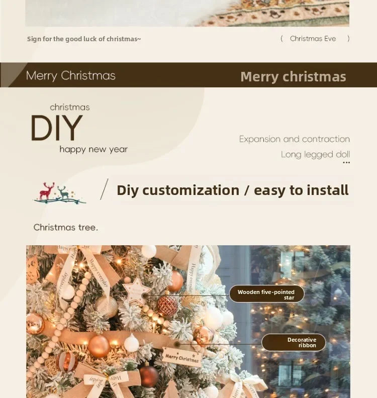 New Christmas decorations for home white Christmas tree living room high-end encryption ornaments large-scale atmosphere layout
