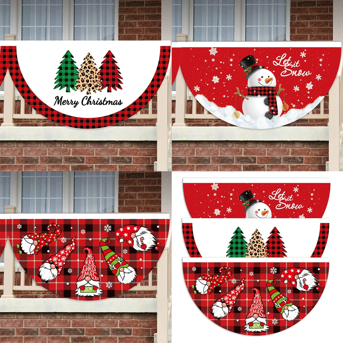 Christmas Outdoor Fan-shaped Flag Banner Merry Christmas Decoration for Home 2024 Xmas Ornament Navidad Natal Noel New Year 2025